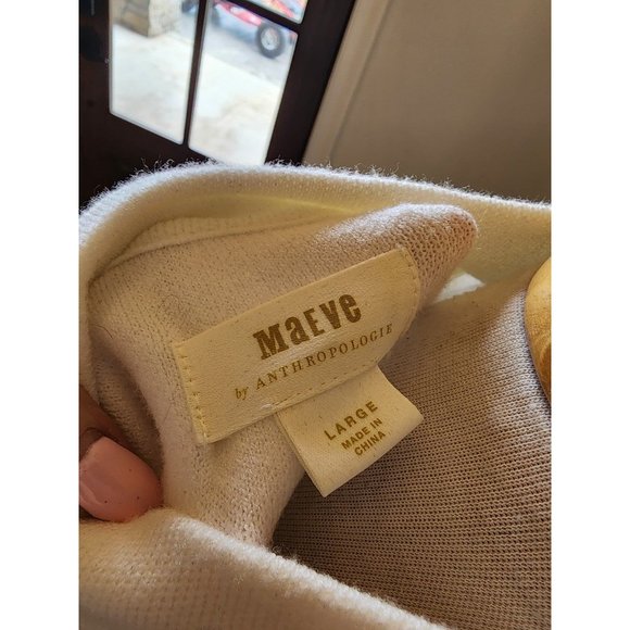 Maaeve by Anthropolgie Mock Neck White Sweater Size Large - Picture 8 of 8